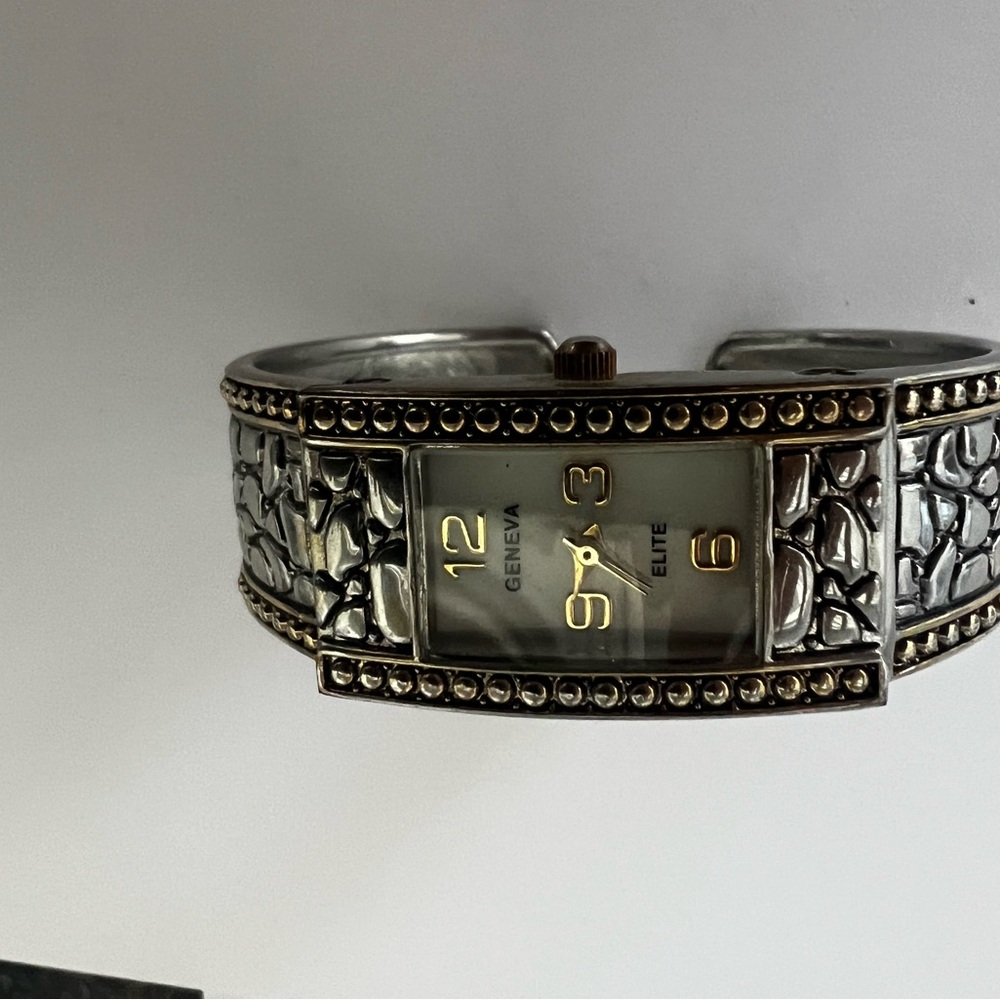Geneva Silver and Brown Women's Watch